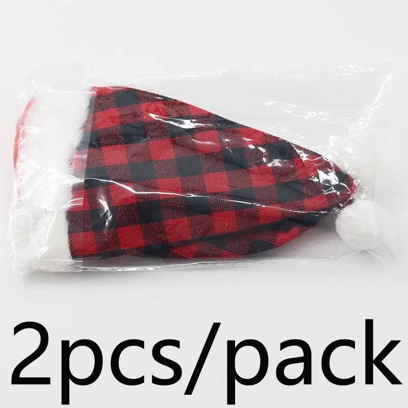 (2 pieces/bag) 19cm Christmas plaid plush cute knife and fork New Year celebration small gift decoration DIY