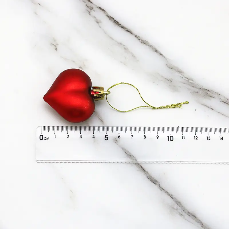 (12pcs/pack)5cm Christmas Tree Pendant Electroplated Heart Xmas Ball Pendant Plastic Matte Mix Decoration Accessories Party DIY