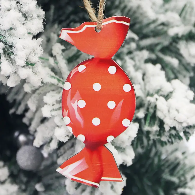 (12 Pieces/bag) Cute Little Pendants Christmas Lollipop Decoration Room New Year Holiday Decoration Scene Matching Pendant DIY