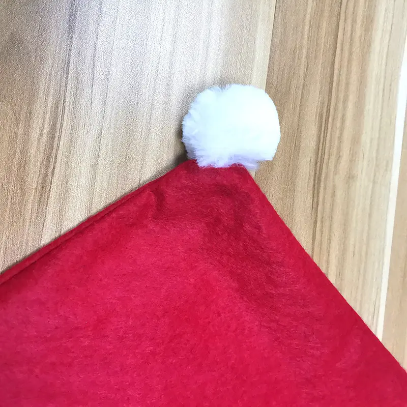 (1pcs) 60cm*49cm Red Christmas Snowman And Santa Hat Chair Back Cover Xmas Chair Decoration Home Handmade DIY Christmas Decor
