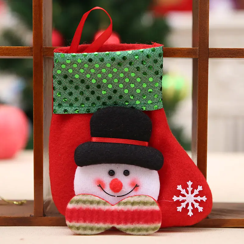 16cm*8cm Mini Christmas Socks Children's Party Supplies Holiday Pack Gifts New Year's Decoration Christmas Tree Pendant