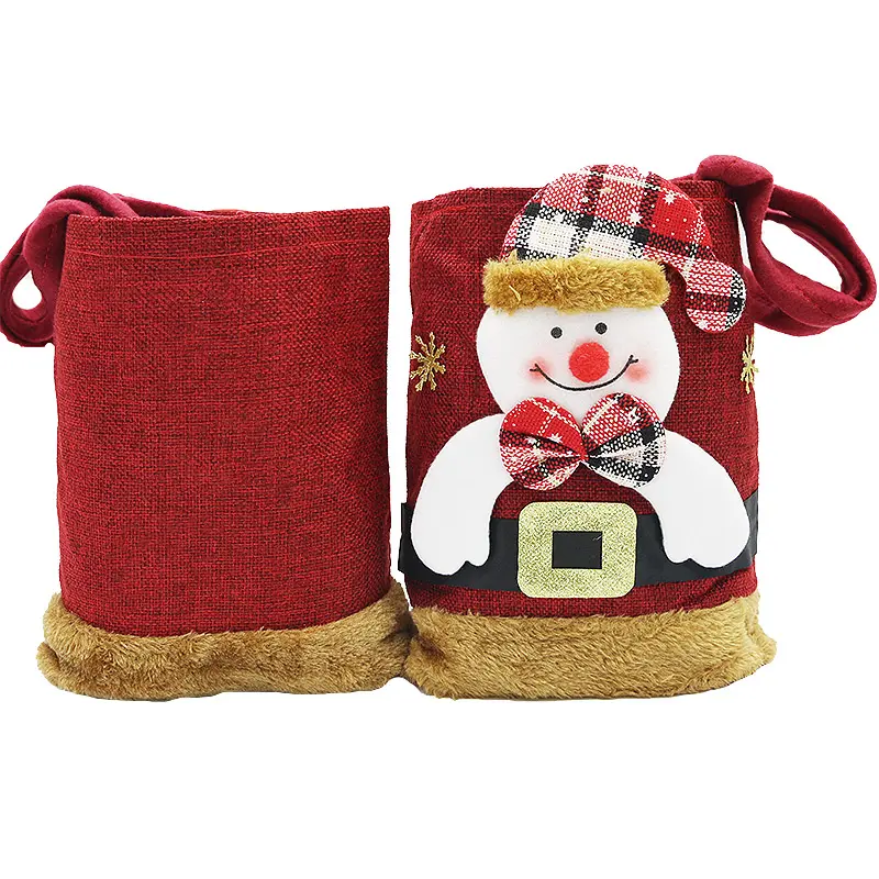 (1 Piece/bag) 20cm Cute Santa Claus New Year Gift Bag Fruit Convenience Bag Children's Small Gift Candy Storage Bag
