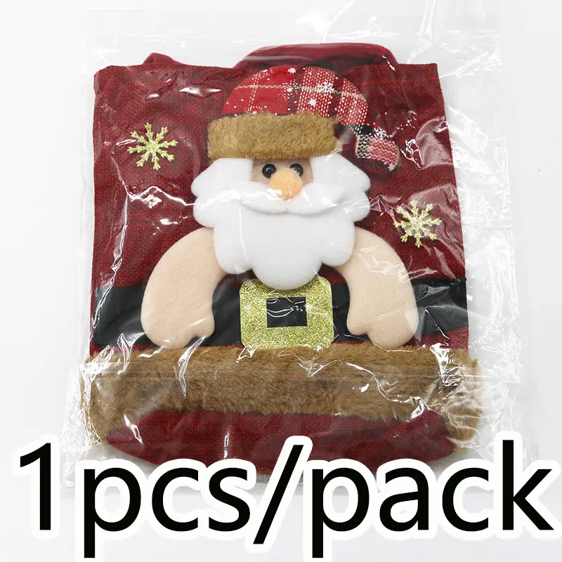 (1 Piece/bag) 20cm Cute Santa Claus New Year Gift Bag Fruit Convenience Bag Children's Small Gift Candy Storage Bag