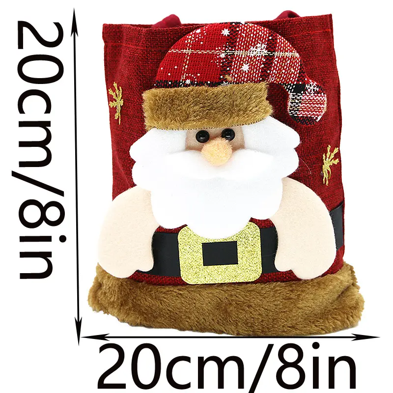 (1 Piece/bag) 20cm Cute Santa Claus New Year Gift Bag Fruit Convenience Bag Children's Small Gift Candy Storage Bag