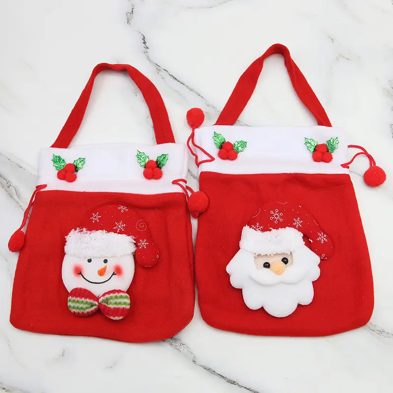 (1 pcs/pack) 20 * 22cm Christmas ball tie rope apple bag gift bag Christmas gift packaging bag jewelry storage bag