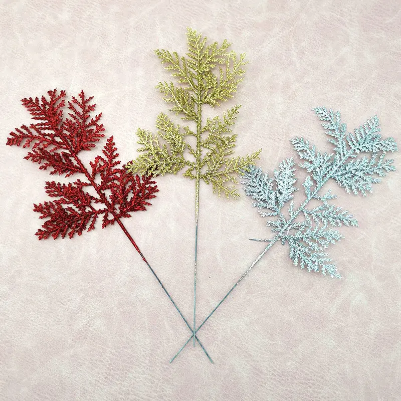 30CM 10pcs Pine Branches Artificial Fake Plant Artificial Flower Branch Christmas Party Decoration DIY Accessories Bouquet