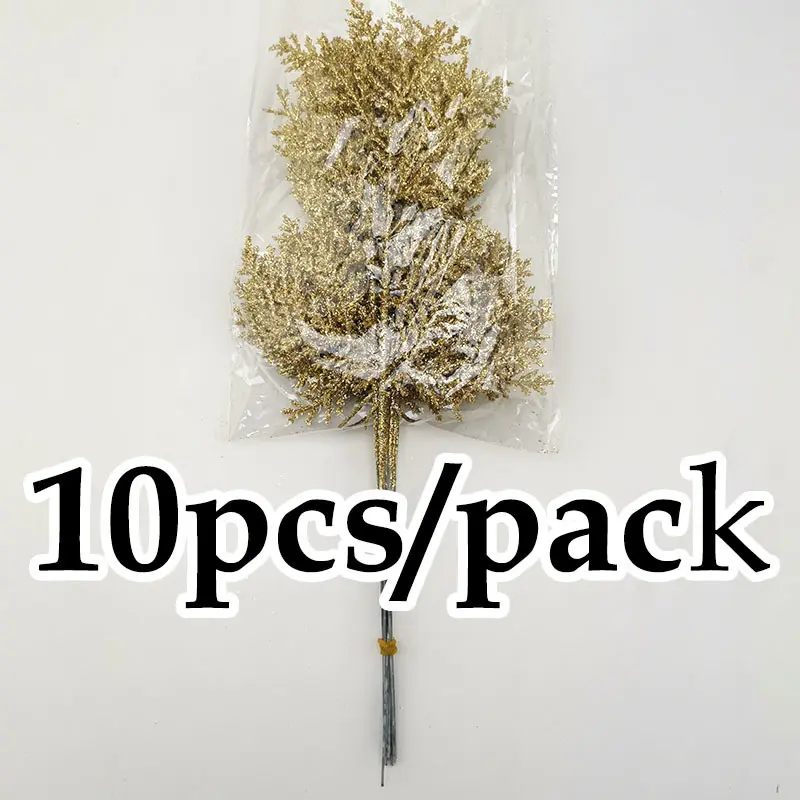 30CM 10pcs Pine Branches Artificial Fake Plant Artificial Flower Branch Christmas Party Decoration DIY Accessories Bouquet