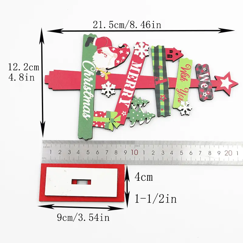 (1 Piece/bag) Christmas And New Year Celebration Pendant Christmas Tree Wooden Ornament Scene Decoration DIY Production