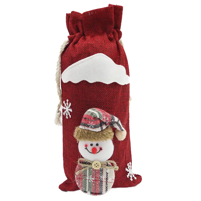 (1 piece/pack) 30cm Christmas decoration red wine bottle set creates a festive atmosphere and desktop decoration