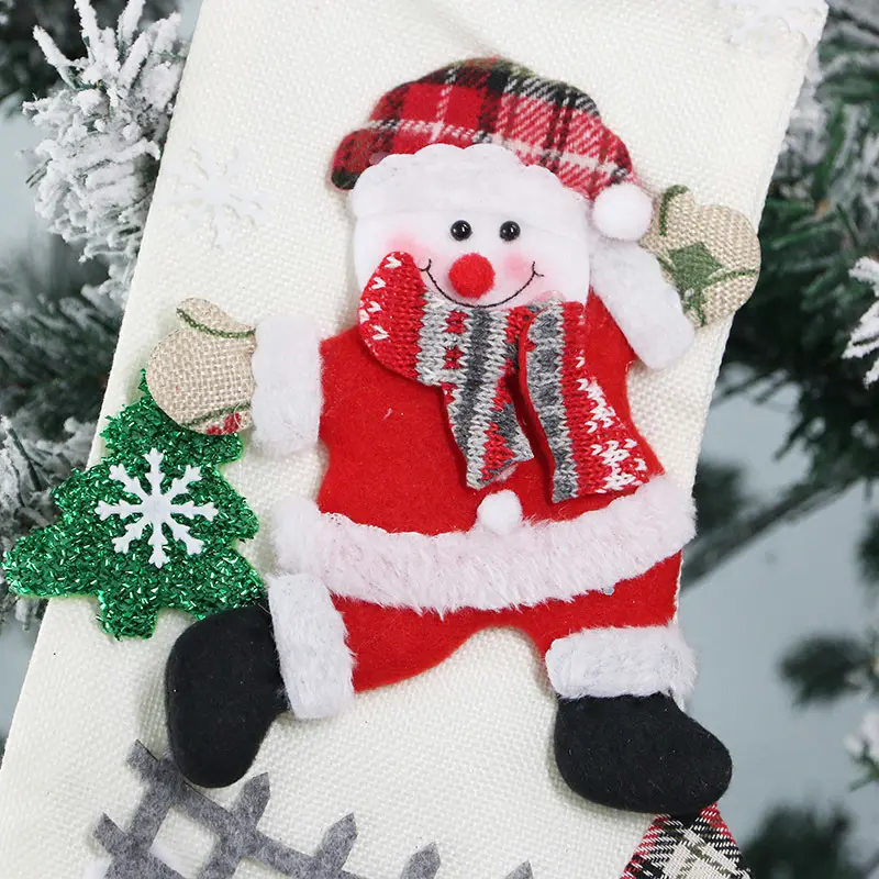 1pcs Christmas Decoration New Year's Christmas Gifts Socks Gift Bags Elderly Snowman Decorations Candy 3D Exquisite Cute DIY