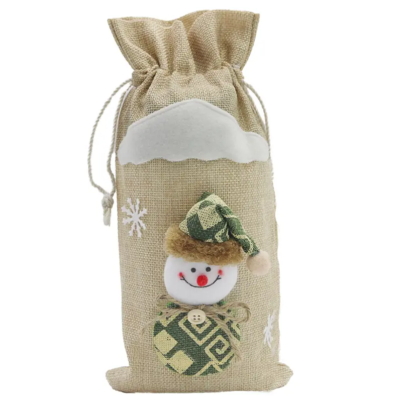 (1 piece/pack) 30cm Christmas decoration red wine bottle set creates a festive atmosphere and desktop decoration