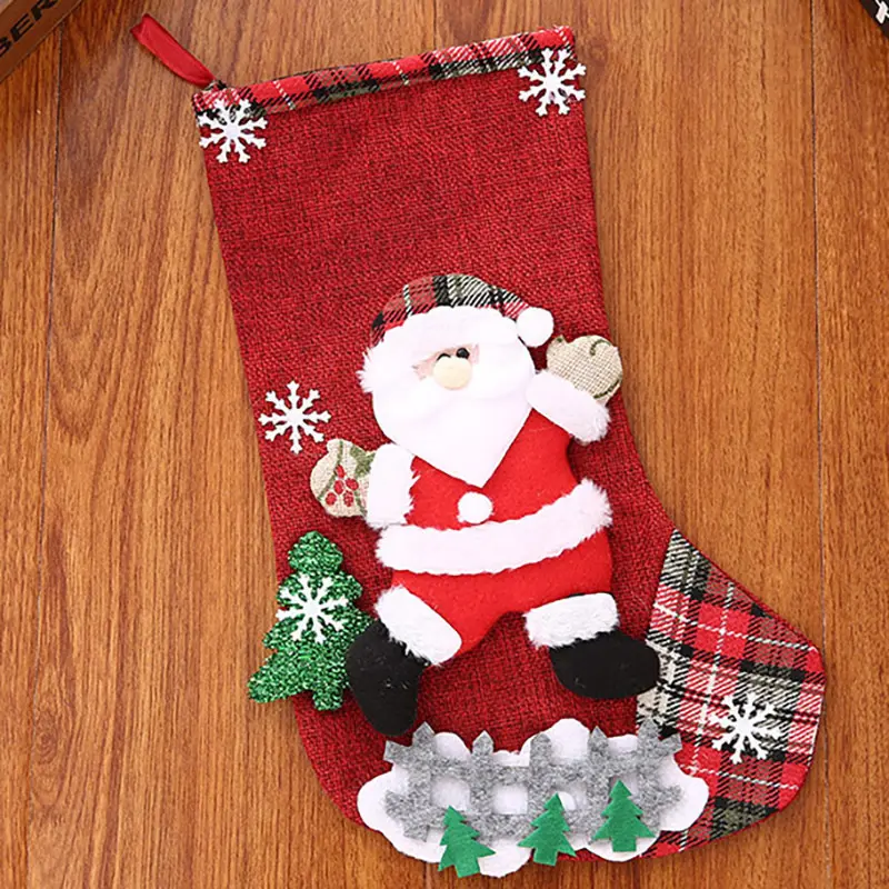 1pcs Christmas Decoration New Year's Christmas Gifts Socks Gift Bags Elderly Snowman Decorations Candy 3D Exquisite Cute DIY