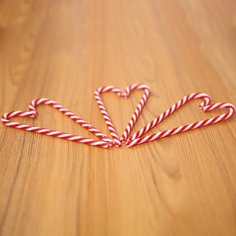 (6pcs/pack) 15cm Length Candy color cane cartoon plastic Christmas Tree Pendant Decorations New Year Holiday Party Decoration