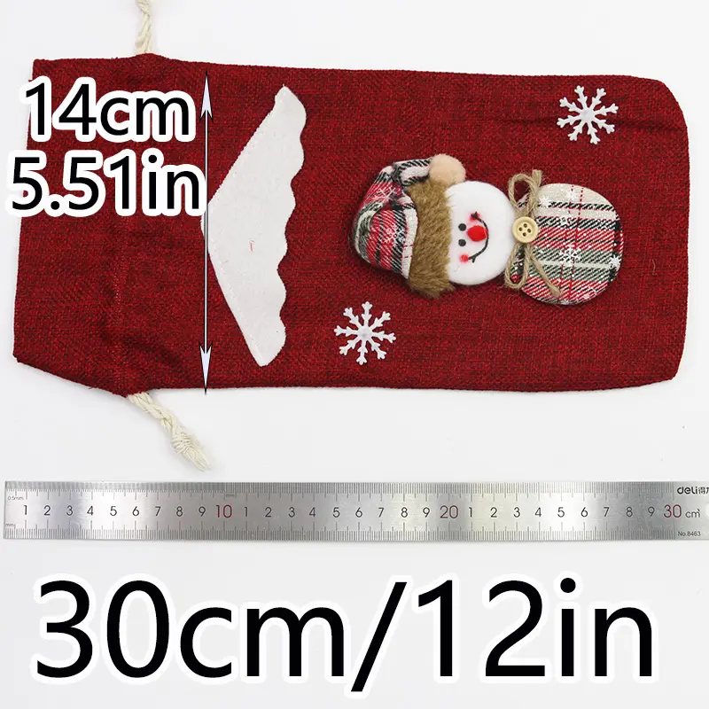 (1 piece/pack) 30cm Christmas decoration red wine bottle set creates a festive atmosphere and desktop decoration