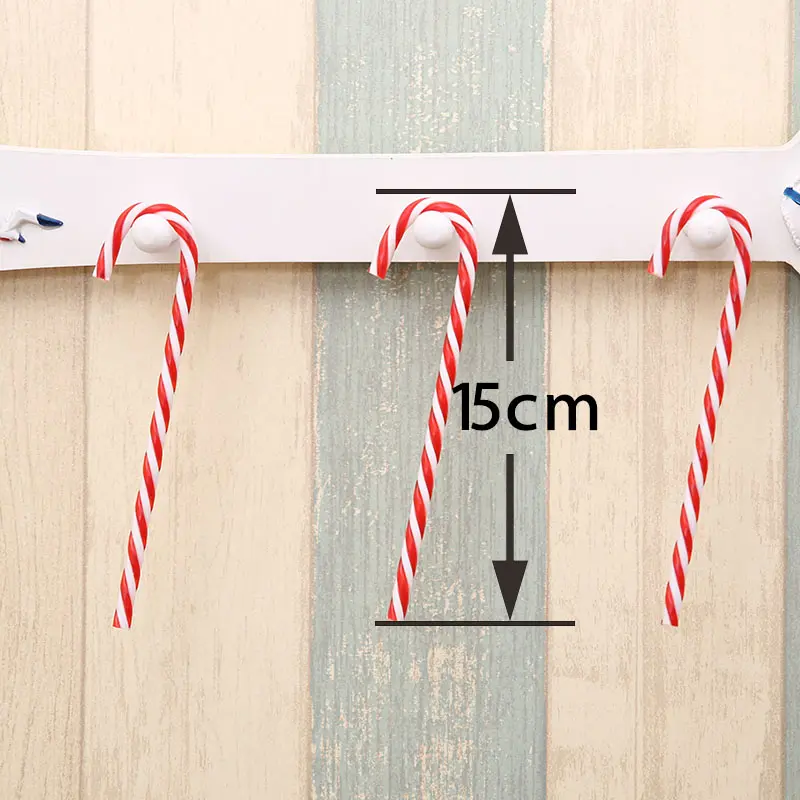 (6pcs/pack) 15cm Length Candy color cane cartoon plastic Christmas Tree Pendant Decorations New Year Holiday Party Decoration