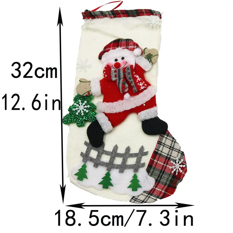 1pcs Christmas Decoration New Year's Christmas Gifts Socks Gift Bags Elderly Snowman Decorations Candy 3D Exquisite Cute DIY