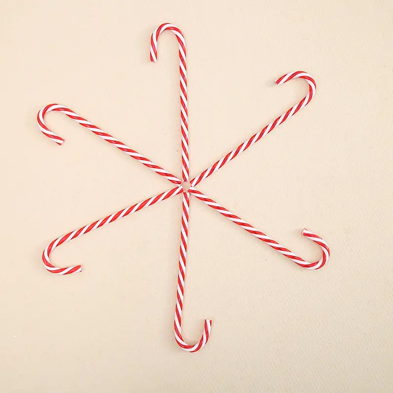 (6pcs/pack) 15cm Length Candy color cane cartoon plastic Christmas Tree Pendant Decorations New Year Holiday Party Decoration