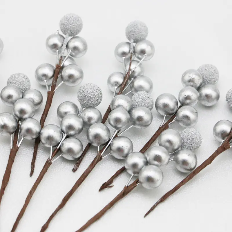 (10 Pcs/pack) 10cm Christmas Tree Berry Decoration Artificial Bouquet Decoration Of Yangmei Wreath Festival Home Furnishings DIY