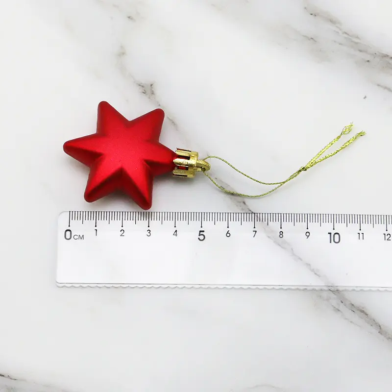 (12 Pcs/pack) 5cm Christmas Pendant Star Christmas Ball Pendant Electroplated Plastic Matte Mixed Decoration Accessory Party DIY