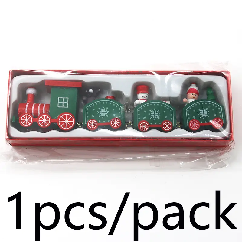 (1 Piece/pack) Christmas Train Gift Display Window Display Mini Desktop Wooden Festive Atmosphere Scene Decorations DIY