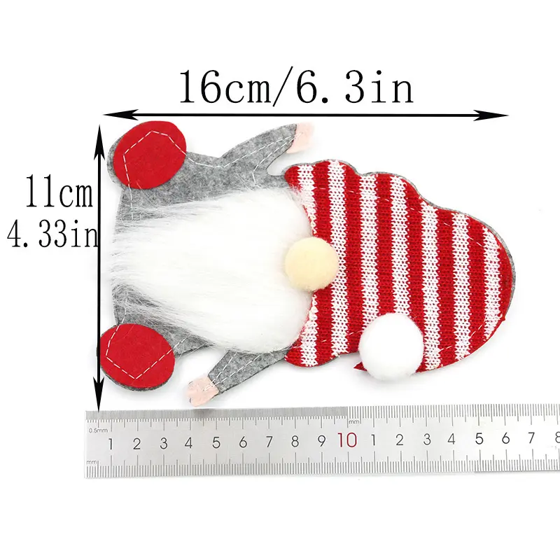 (1pcs)16 * 11cm Christmas Cutlery Decoration Faceless Knife And Fork Cover Santa Claus Felt Table Cover Decorations DIY Handmade