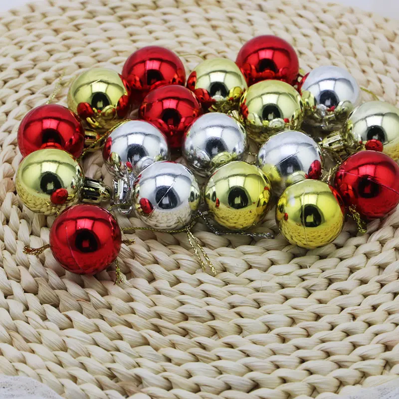 (12 Pcs/pack)3cm Electroplated Ball Christmas Decoration Balls Christmas Tree Hanging Decoration Holiday New Year Gift Party DIY