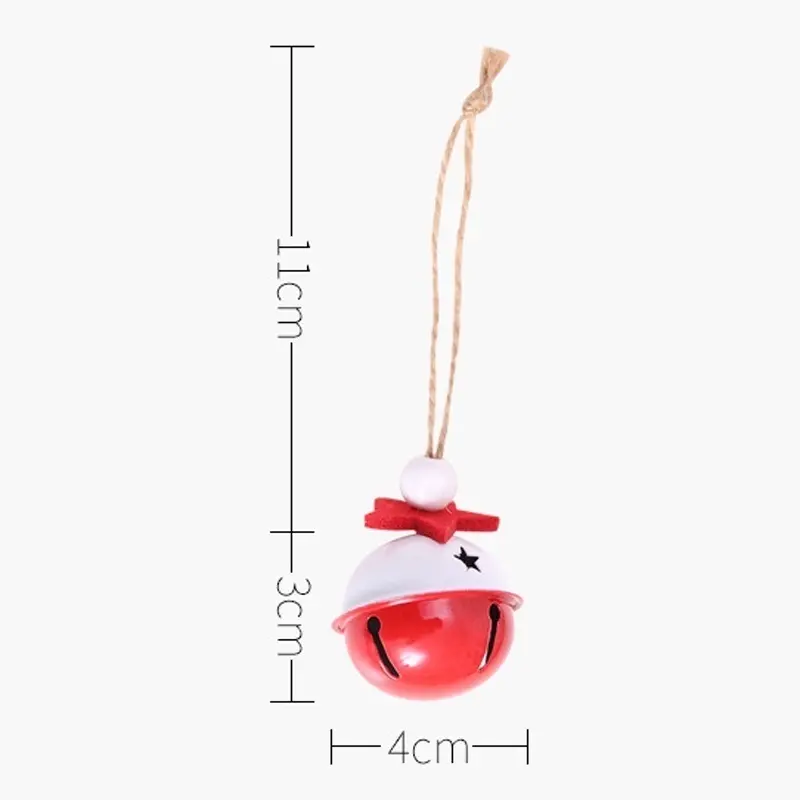 5 Pieces Of Red And White Small Bell Hollow Patterns Star Embellishment Of Family Gathering Decoration Pendants
