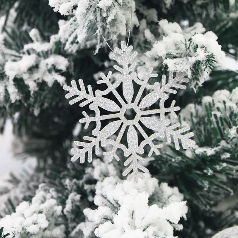 (20 Pcs/pack) Christmas Paper Hanging Decoration Fine Flashing Snowman Snowflake Santa Claus Card Bauble Graffiti Greeting DIY