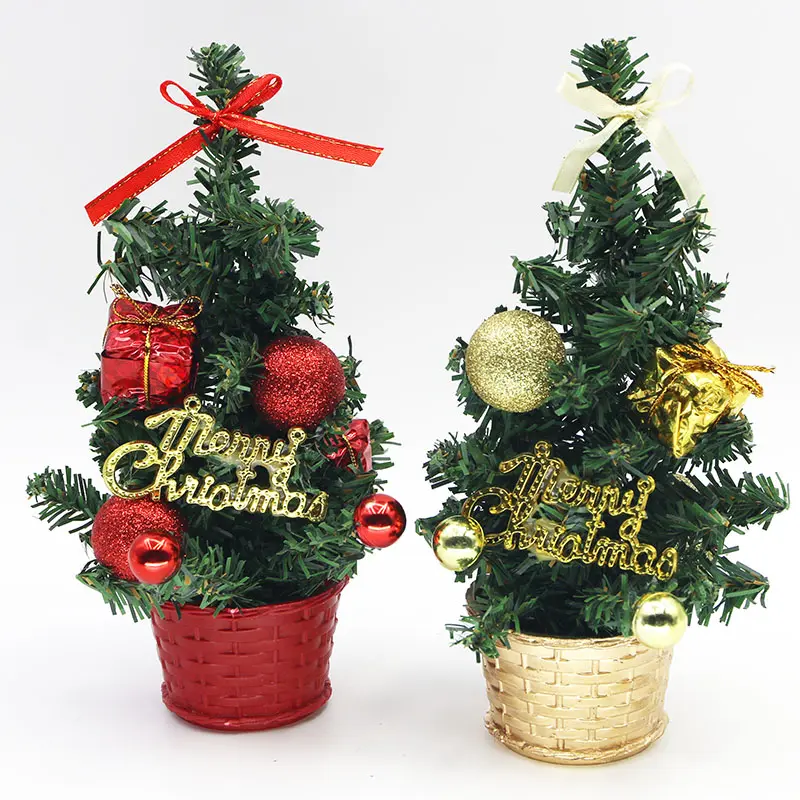 (1 piece/bag) 21cm Mini Christmas Tree New Year Celebration Desktop Decoration Atmosphere Photo