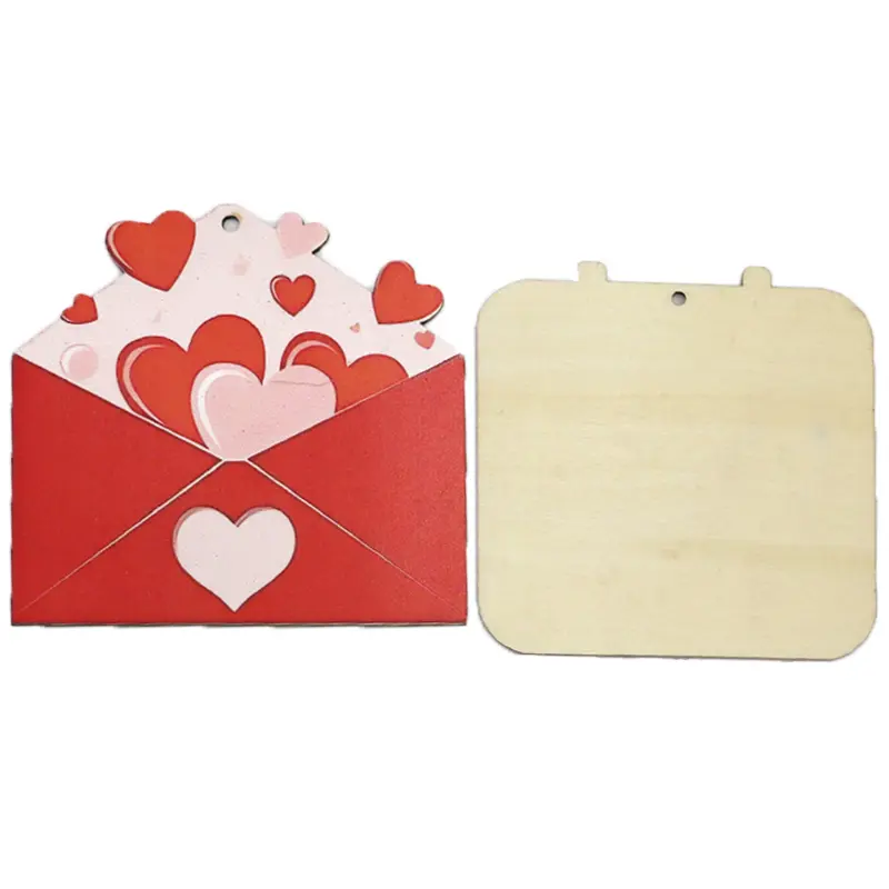 (12pcs/pack)3.7-8.4cm Valentine's Day Wooden Jewelry Wedding Party House Decoration Handmade Accessories DIY Creative Atmosphere