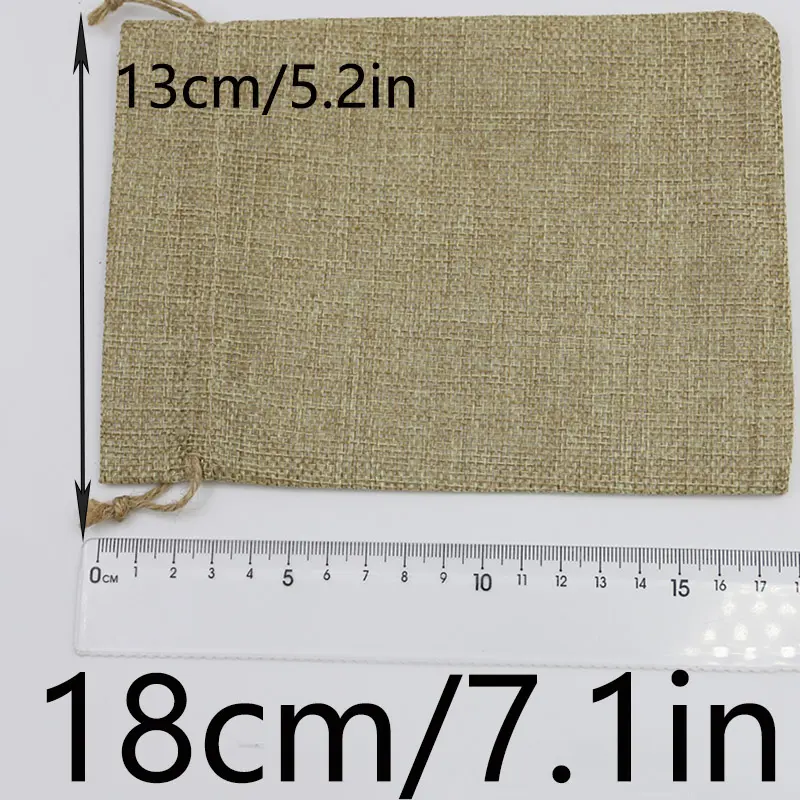 (5 pcs/bag) 13 * 18cm wide khaki Santa Claus gift bag mascot decoration New Year tree pendant portable pocket linen cloth