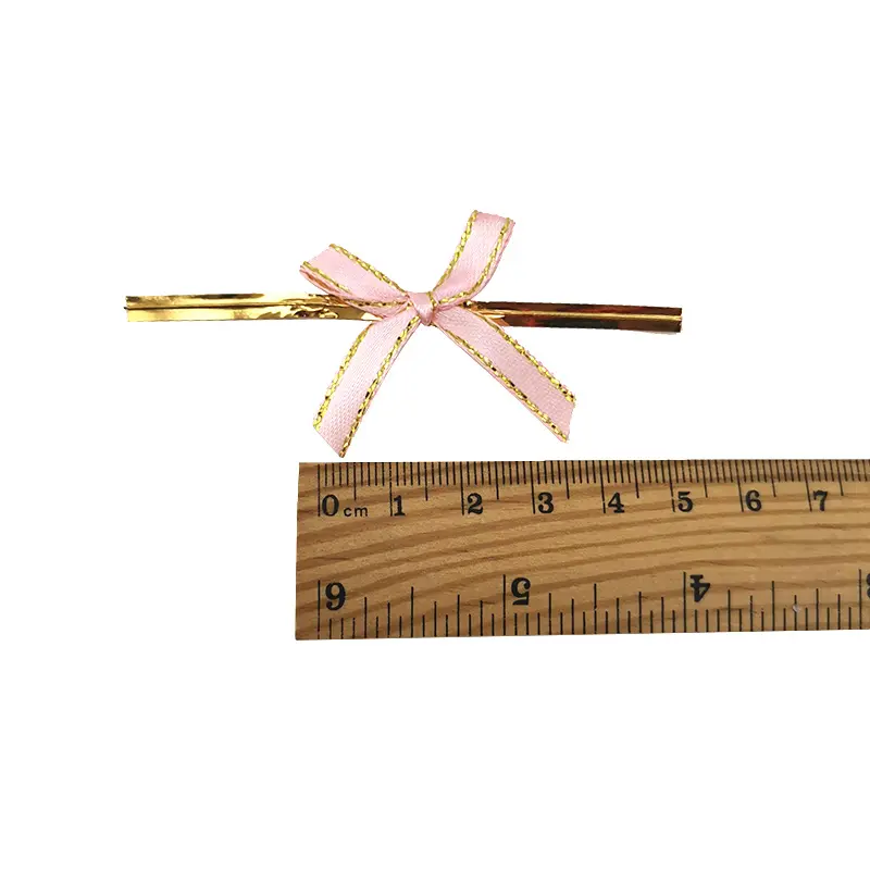 (100Pcs/pack) 35mm Width Gold Rim Ribbon Bow Handmade DIY Crafts Girl Hair Clips AccessoriesMaking Home Bouquet Decoration