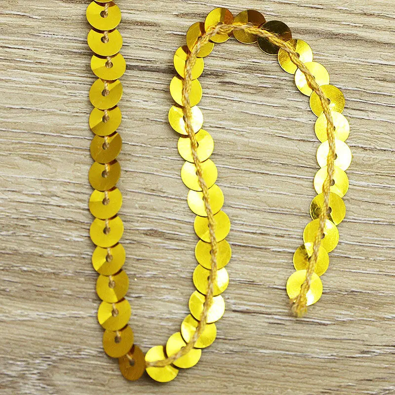 (10 Yards/pack) 6mm Width Bead Sequin DIY Clothing Headwear Luggage Decoration Stage Clothing Glitter Lace Accessories
