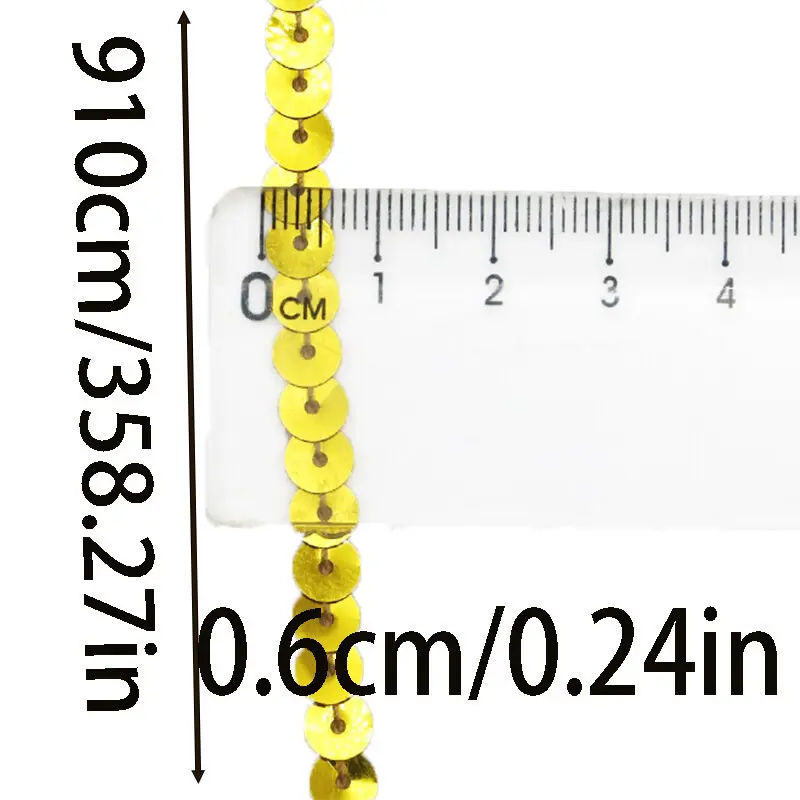 (10 Yards/pack) 6mm Width Bead Sequin DIY Clothing Headwear Luggage Decoration Stage Clothing Glitter Lace Accessories