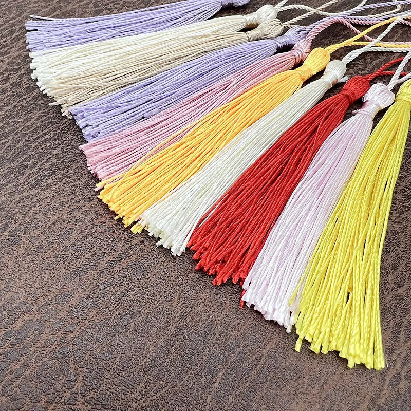 （50pcs/pack）8cm Mixed Color European Minimalist Tassel Straps Key Pendants Hanging Ball Handles Hanging Ears Jewelry Accessories