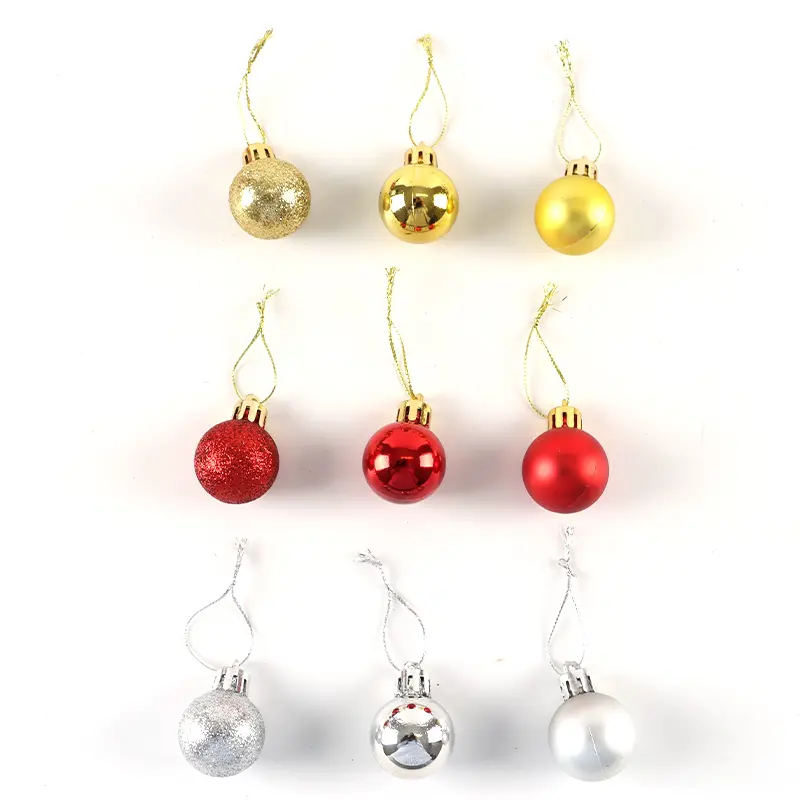 (24pcs/bag) 28mm Christmas Decoration Bucket Bright Mute Ball Pendant Xmas Tree Pendants New Year Window Scene Decorations Prop