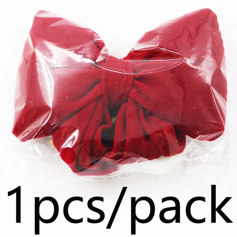 (1 Piece/bag) 15cm Red Velvet Bow With Decorative Hair Clip DIY Festive Cute Tie Handmade Pendant