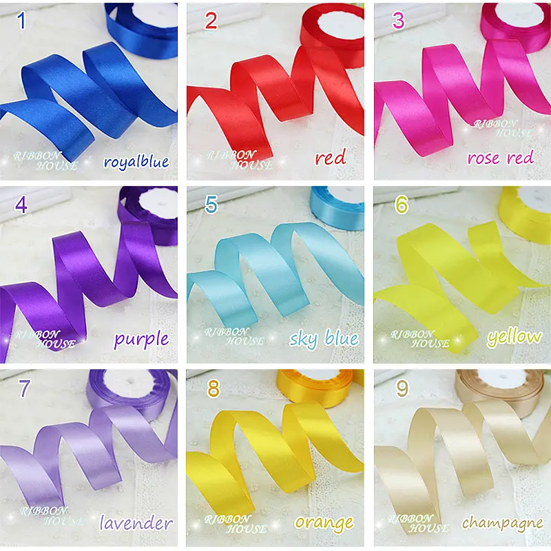 (25 Yards/roll) 1 inch 25mm Single Face Satin Ribbon Gift Christmas Hair Accessories Decorative Packaging Celebration