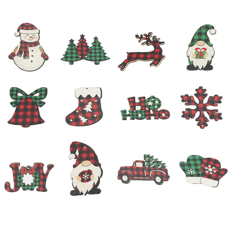 (12 Pieces/bag) 5cm-10cm New Year Celebration Christmas Tree Dwarf Pendant Decoration Room Atmosphere Decoration