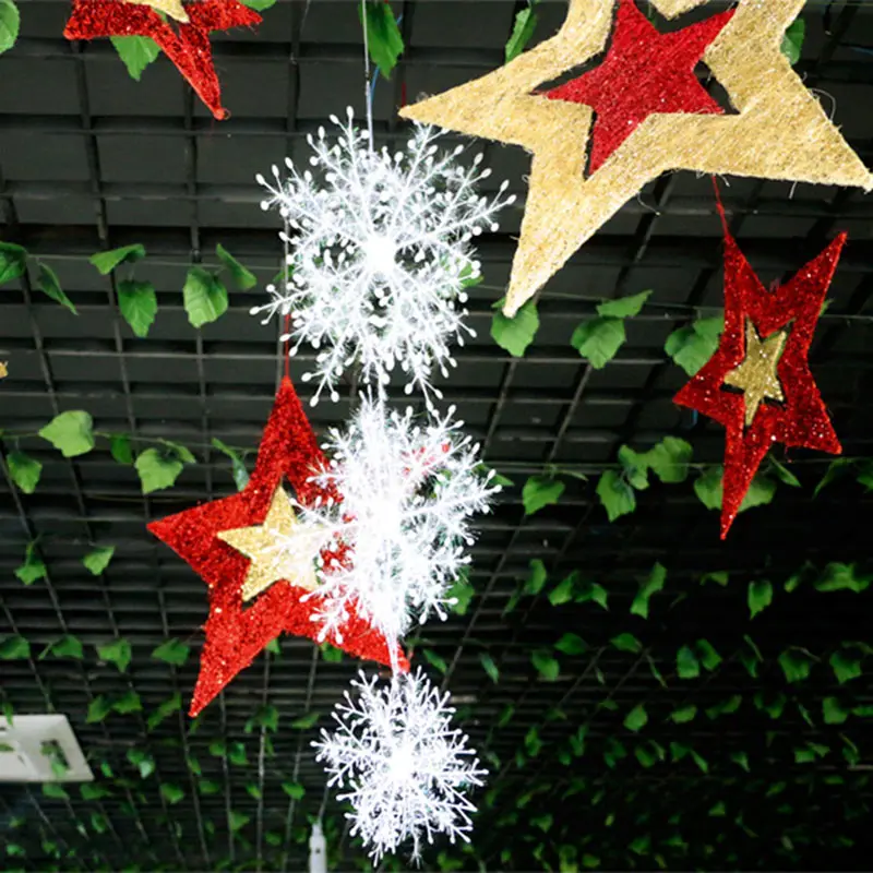 (6pcs/pack) Christmas Artificial Snowflake Tree Decor Christmas Decorations For Home Festival Decoration Handmade DIY