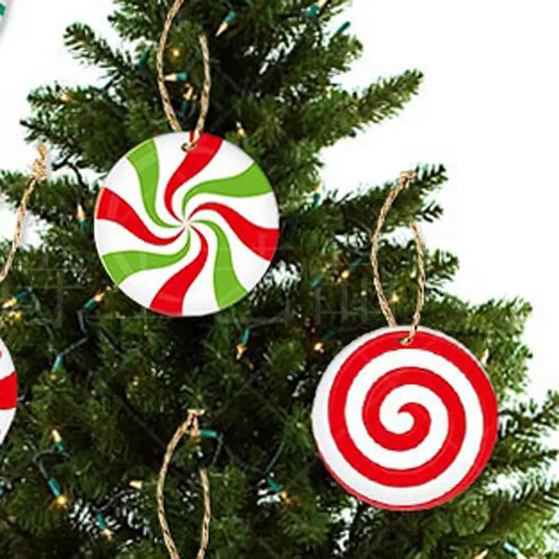 (16 Pcs/pack) 9cm Candy Paper Pendant Christmas Sticker Decorative Graffiti Sticker New Year DIY Decorative Sticker Sweet Banner