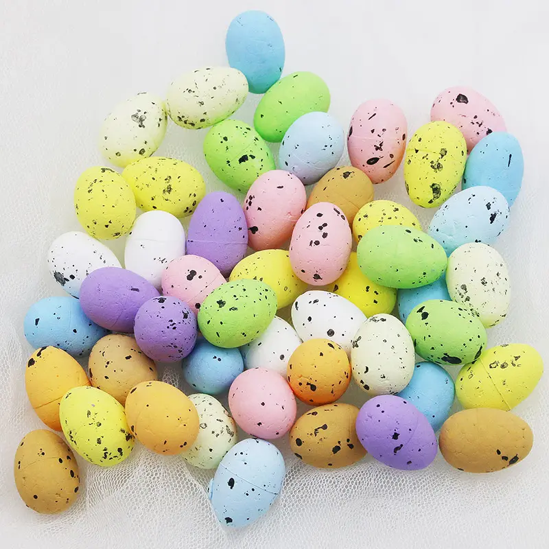 (50pcs/pack) 2 * 2.5cm foam simulation Easter egg party decoration family decoration hand painting DIY toy