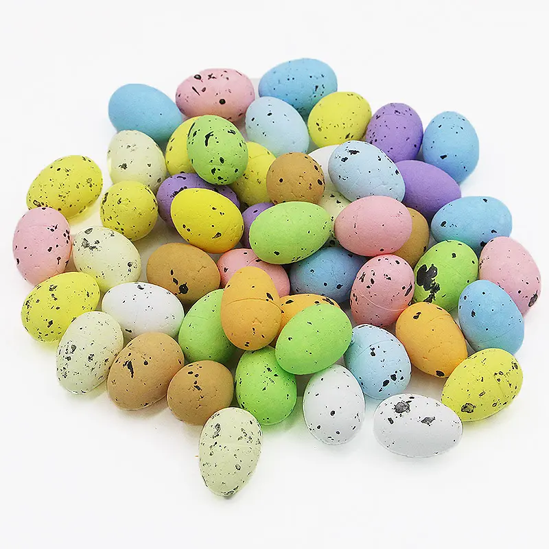 (50pcs/pack) 2 * 2.5cm foam simulation Easter egg party decoration family decoration hand painting DIY toy