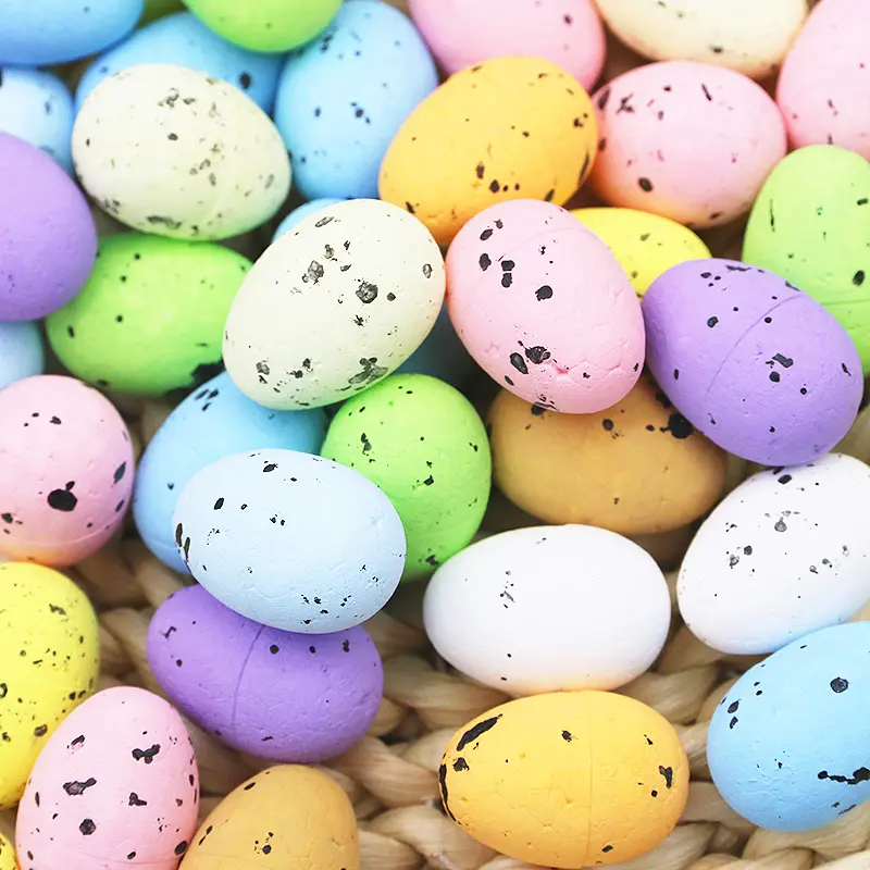 (50pcs/pack) 2 * 2.5cm foam simulation Easter egg party decoration family decoration hand painting DIY toy