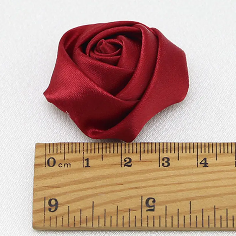 (20Pcs/pack)40mm High Quality Satin Three-dimensional Rose Artificial Flower Wedding Party Dress Decoration Scrapbook DIY Ribbon