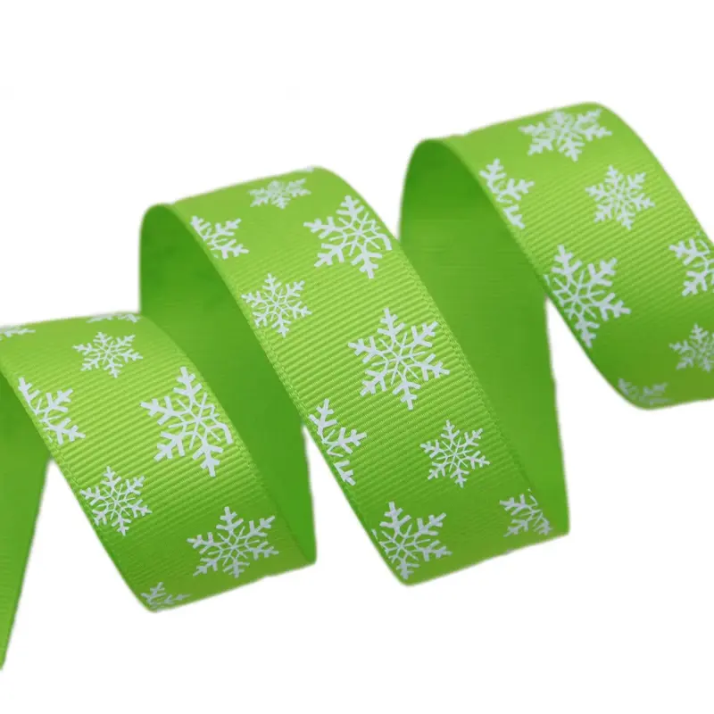 (10meters/lot) 1'' (25mm)  printed snowflake grosgrain ribbon christmas gift   DIY  ribbon top quality ribbons