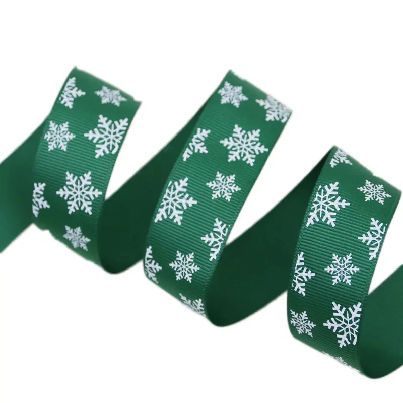 (10meters/lot) 1'' (25mm)  printed snowflake grosgrain ribbon christmas gift   DIY  ribbon top quality ribbons