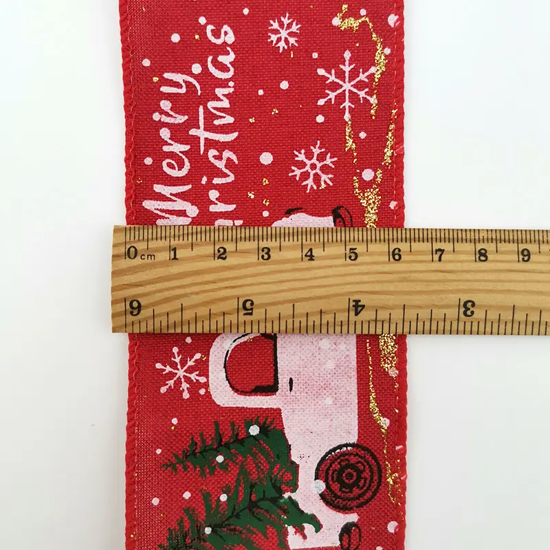 (3meters/roll) 65mm Printed Burlap Ribbon Wedding Decoration Handmade DIY Bow Craft Making Christmas Gift Packaging Ribbons