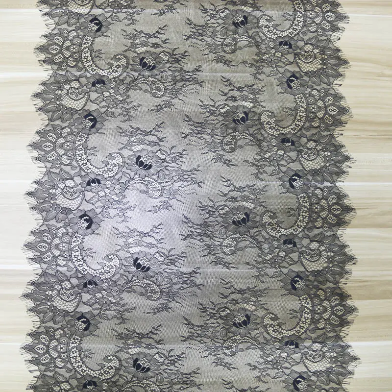 (3 meters/lot) 60cm Floral Embroidered Eyelash Lace Ribbon Clothing Accessories Lace Material Handmade DIY Craft Fabric