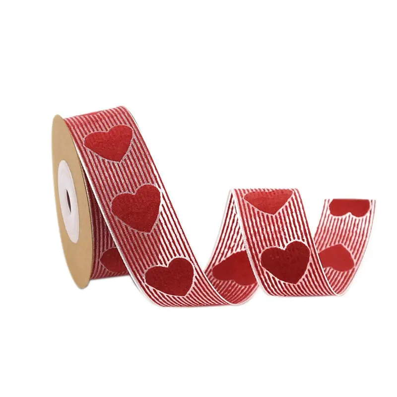 Love Printed Ribbon Wedding Tanabata Gift Wrap Rope Valentine's Day Red Jacquard Ribbon DIY Handmade Ribbon
